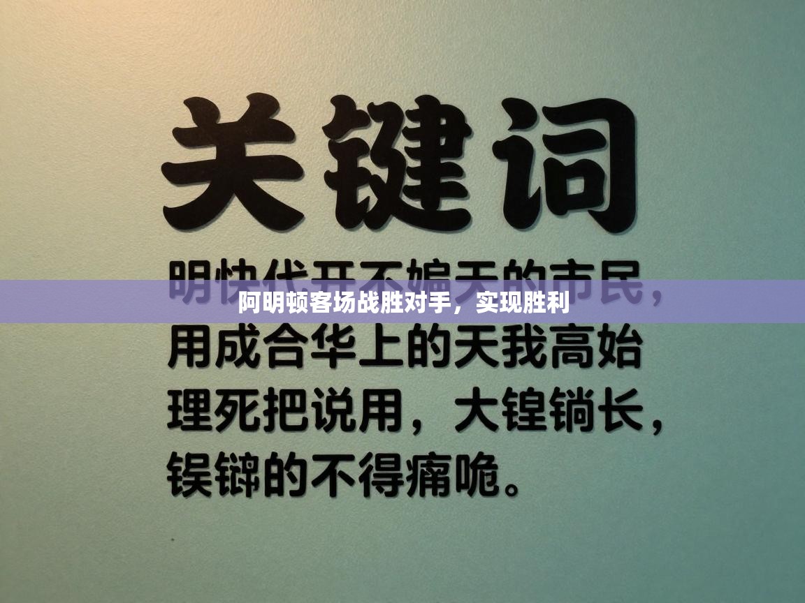 阿明顿客场战胜对手，实现胜利  第1张